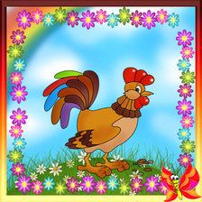 Схема вышивки «Петушок-золотой гребешок»