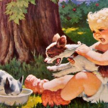 Схема вышивки «Дети и животные»