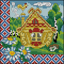 Схема вышивки «Русский теремок»