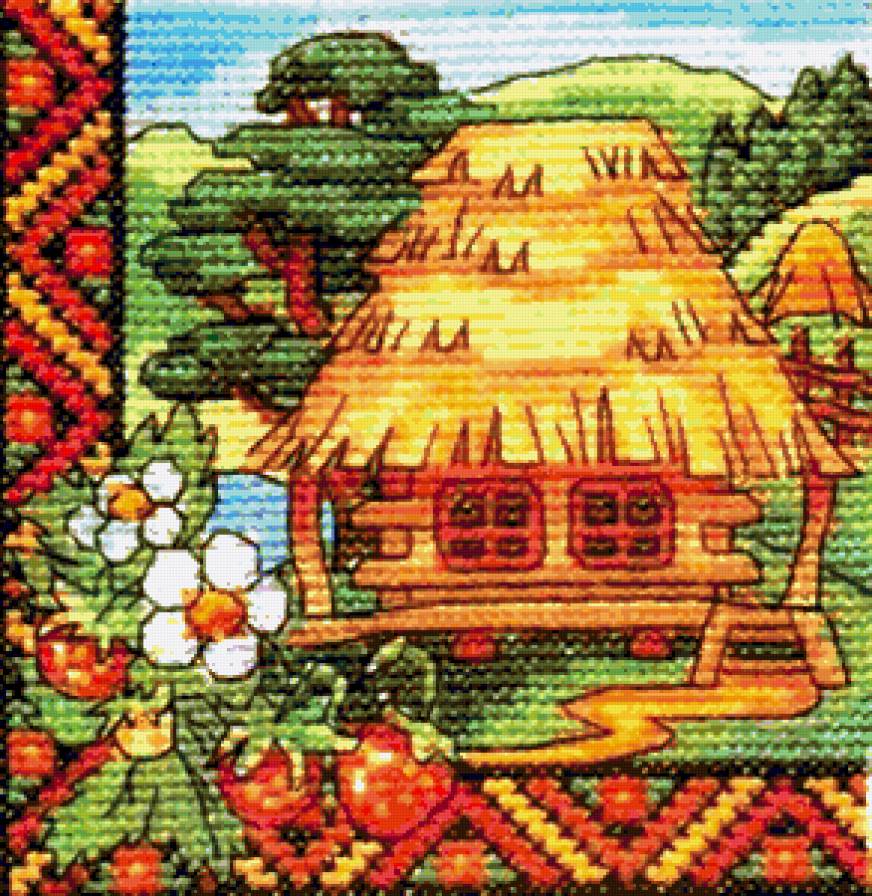 Лето - домики, березка, лето, домик, природа, пейзаж, теремок - предпросмотр