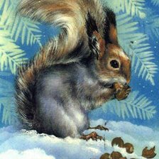 Схема вышивки «белка шишку грызёт»
