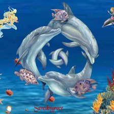 Схема вышивки «Дельфины»