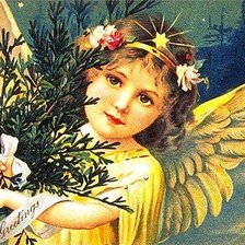 Схема вышивки «ангел несёт ёлочку»