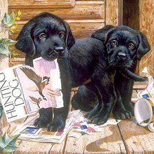 Схема вышивки «мы тоже идём на охоту»