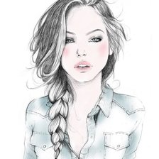 Схема вышивки «Девушка»