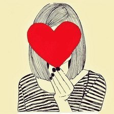 Схема вышивки «Девушка с сердцем»