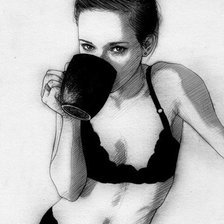 Схема вышивки «Девушка с кружкой»