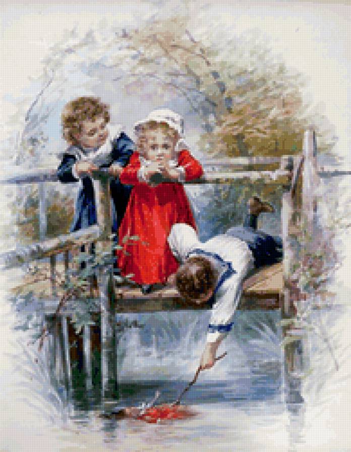 Кавалеры - дети, живопись, пейзаж - предпросмотр