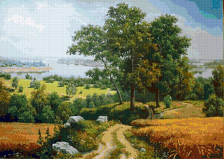 Родной край - лето, природа, березки, живопись, красота, лес, пейзаж - предпросмотр