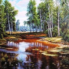 Схема вышивки «Берёзовая роща»