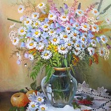 Схема вышивки «Букет ромашек»