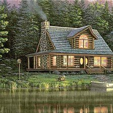 Схема вышивки «Домик в лесу»