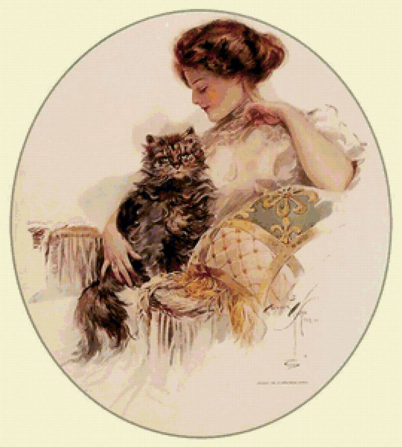 №136242 - кот, девушка - предпросмотр