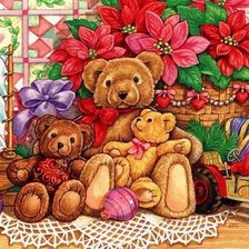 Схема вышивки «Рождественские мишки»