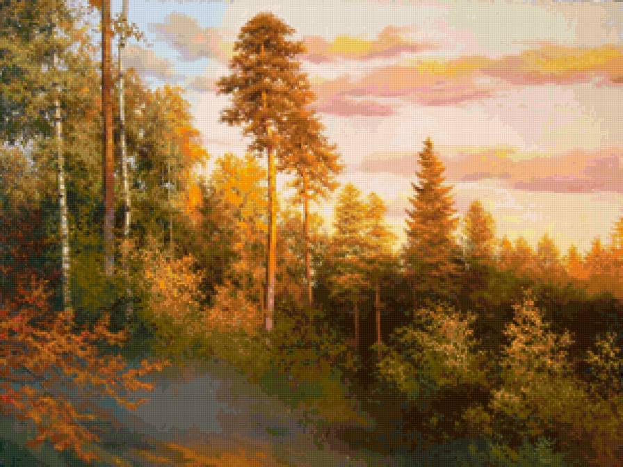 в лучах солнца - пейзаж, природа, лес, закат - предпросмотр