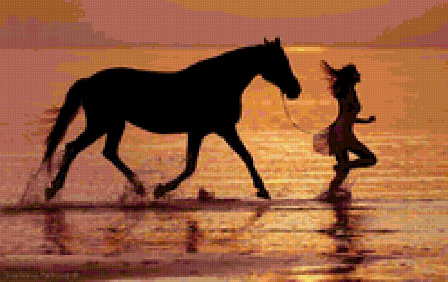 Прогулка на закате - закат, море - предпросмотр