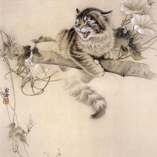 Схема вышивки «кошка»