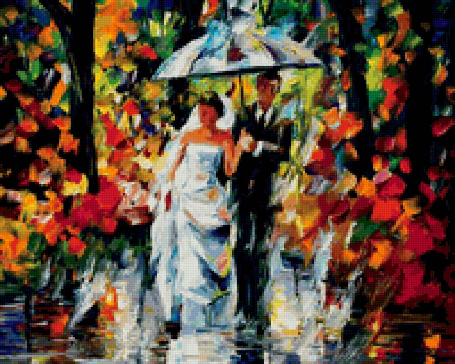 молодожены - дождь, молодожены, пара - предпросмотр