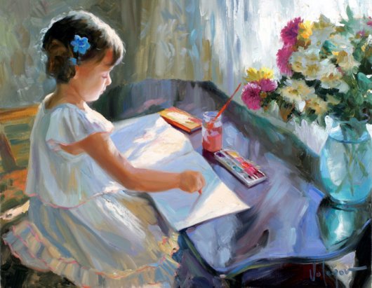 Художница2. Волегов. - картина, дети, девочка, волегов, живопись - оригинал
