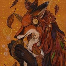 Схема вышивки «лиса»