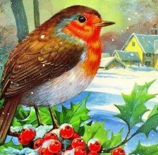 Схема вышивки «Рождественская птица»