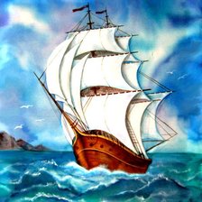 Схема вышивки «парусник»