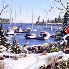 Схема вышивки «Зимний пейзаж»