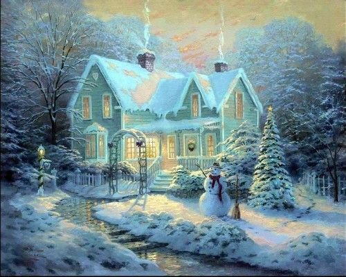 Зимушка-зима - зима, домик, пейзаж - оригинал