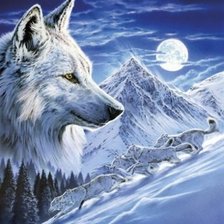 Схема вышивки «Волки»