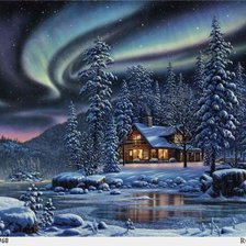 Схема вышивки «Зимний вечер»