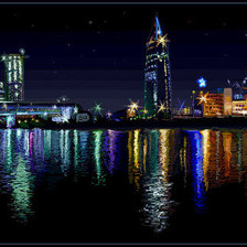 Схема вышивки «ночной город»