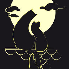 Схема вышивки «Двое и луна»