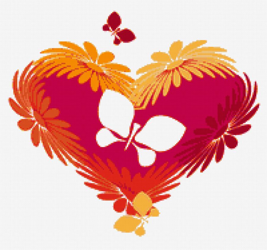 я люблю лето - бабочка, цветок, сердце, лето - предпросмотр