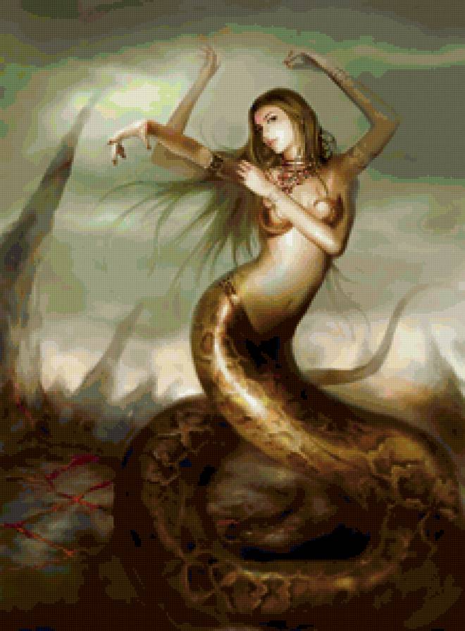 девушка-змея - фентези, змея, девушка - предпросмотр