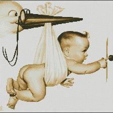 Схема вышивки «подарок от аиста»