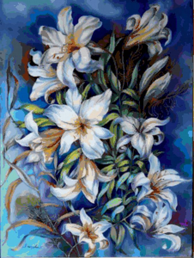 белые лилии - предпросмотр