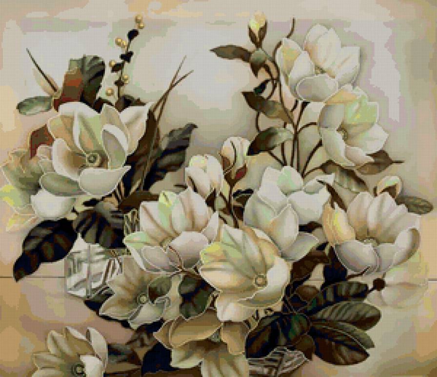 белые цветы - предпросмотр