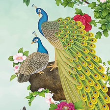 Схема вышивки «павлины»