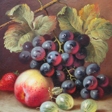 Схема вышивки «Натюрморт с виноградом»