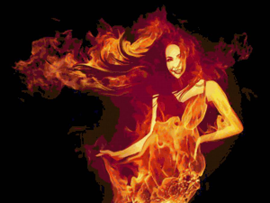 Дева - девушка, огонь - предпросмотр