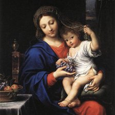 Схема вышивки «Пьер Миньяр : Мадонна с виноградом»