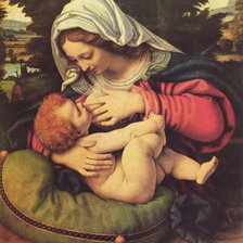 Схема вышивки «Андреа Соларио : Кормящая Богородица»