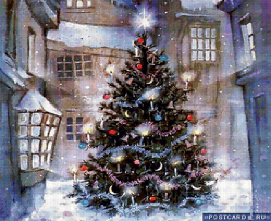 Новый год - город, елка, новый год, новогодние - предпросмотр