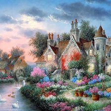 Схема вышивки «сказочный дом»