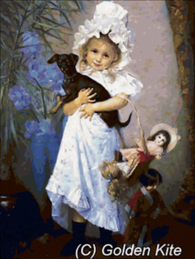 Дети и животные - дети, живопись, животные - предпросмотр