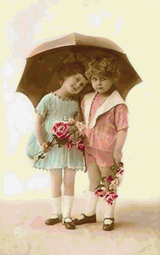 Старые открытки - дети - предпросмотр