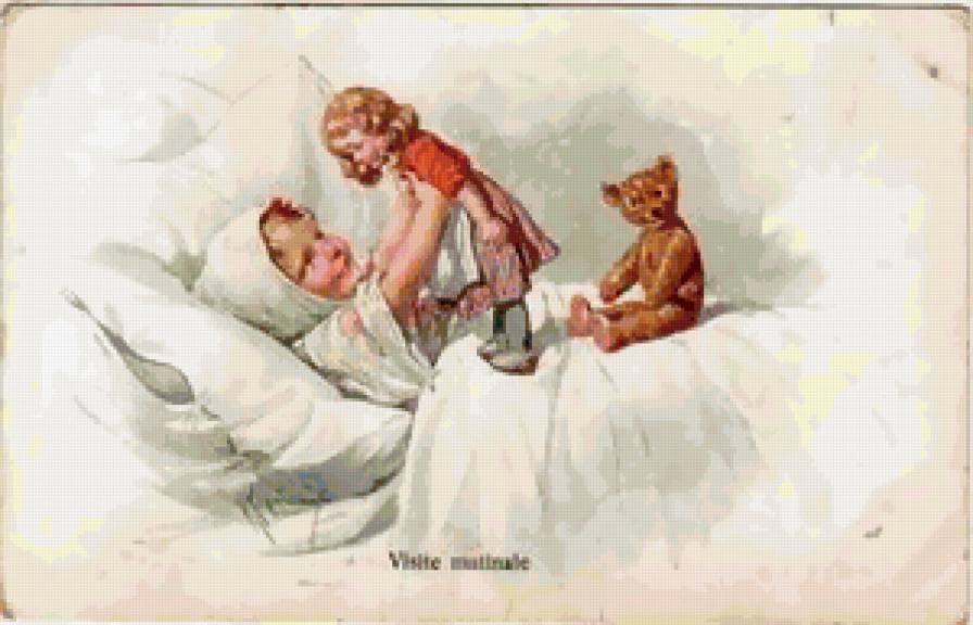 Старые открытки - ребенок - предпросмотр