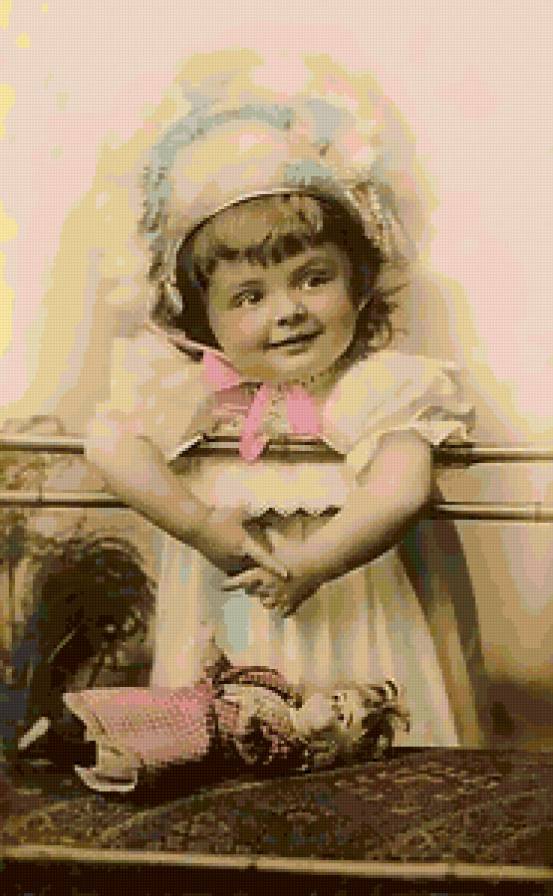 Старые открытки - ребенок - предпросмотр