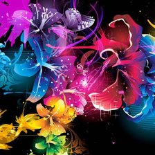 Схема вышивки «неоновые цветы»