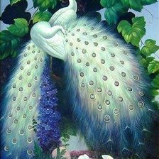 Схема вышивки «Павлины в саду»